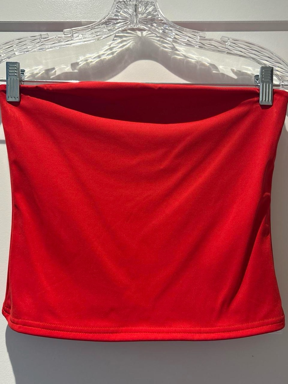 Cider Bright Red Tube Mini Skirt
